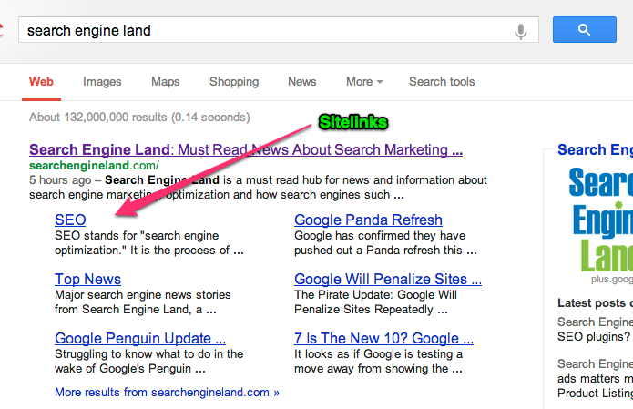 Google Sitelinks