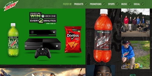 Mobile Content Example - Mountain Dew