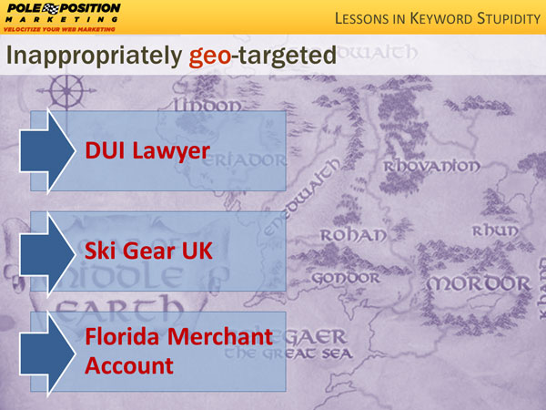 Inappropriately Geo Targeted 7 Lessons in Keyword Stupidity: How Not to Mess Up Keyword Research