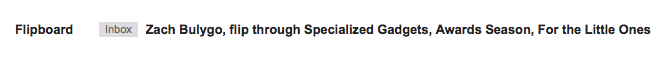 image showing Flipboard using first and last name in an email subject line
