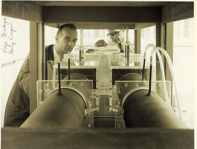 Aerospace scientists with equipment