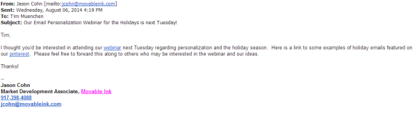 Personalized Emails: A Tactic That Will Earn You a Positive Response from Subscribers image SampleEmailPersonalization 600x165