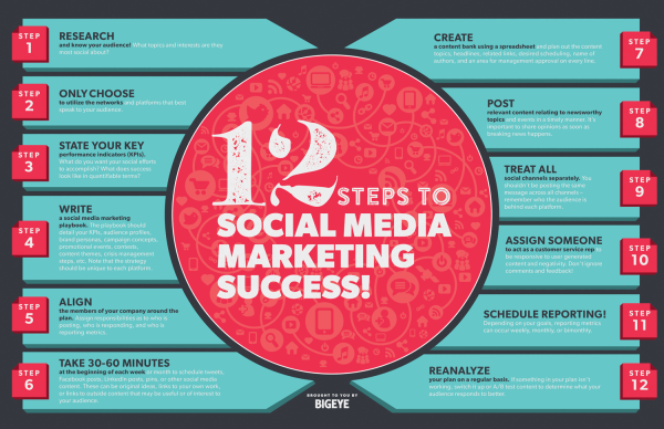 12 Essential Elements of a Social Media Marketing Strategy 12 Essential Elements of a Social Media Marketing Strategy image 12 steps to social media marketing success infographic.gif 600x388