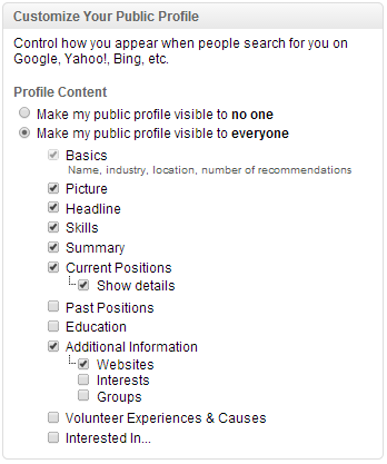 linkedin public profile