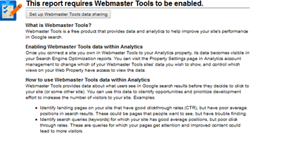 Google Webmaster Tools on Google Analytics
