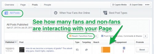 facebook changes - fans vs non fans