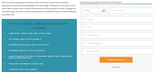 Landing page design example 13