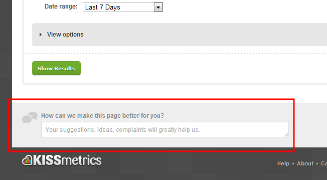 KISSmetrics People Report Feedback