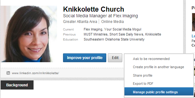 manage linkedin public profile