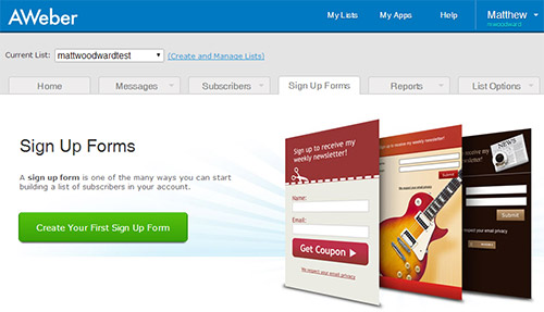 create aweber optin form