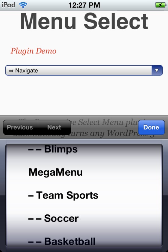 Responsive Select Menu