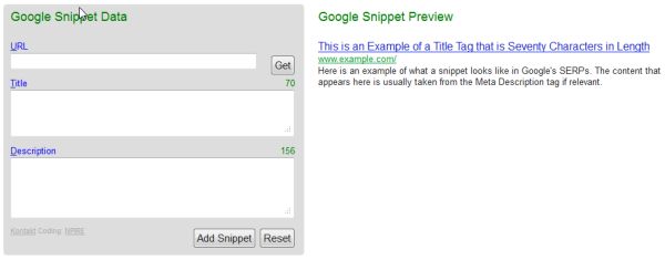 Google Snippet Preview Google Snippet Preview