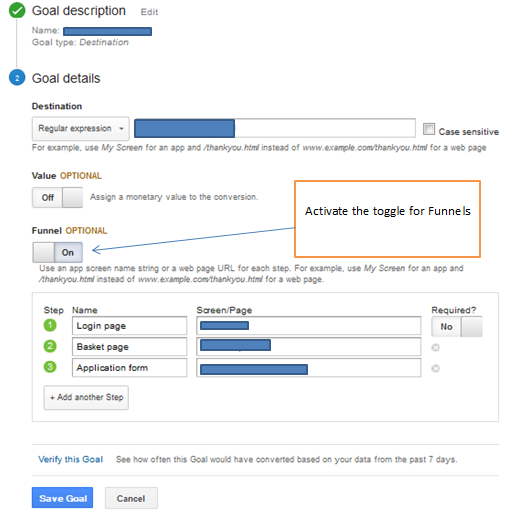Funnels on Google Analytics