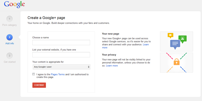 Create a Google Plus Page