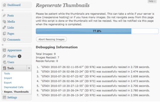 Regenerate Thumbnails