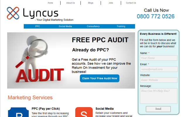 Landing page design example 14