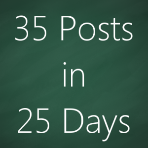 35 posts in 21 days